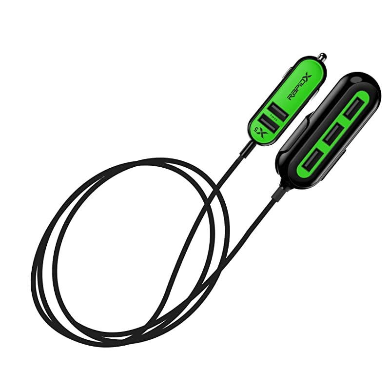 RXX5USBG X5 5 USB Ports Car Charger 224A Green