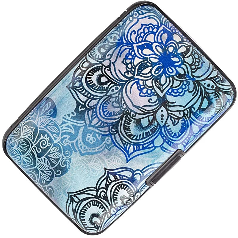 RFID Blocking Business Card Holder Card Organizer Credit Card Protector Aluminum ID Case Slim Metal Wallet for Women or Men (Black)