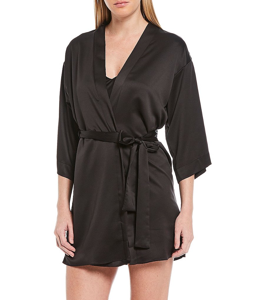 Flora Nikrooz Victoria Satin Short Wrap Robe
