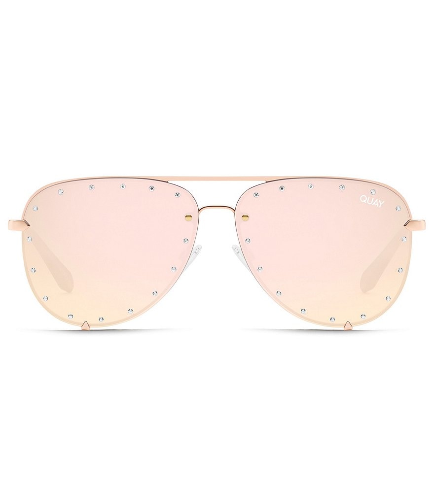 Quay Australia High Key Rhinestone Oversized 55mm Sunglasses