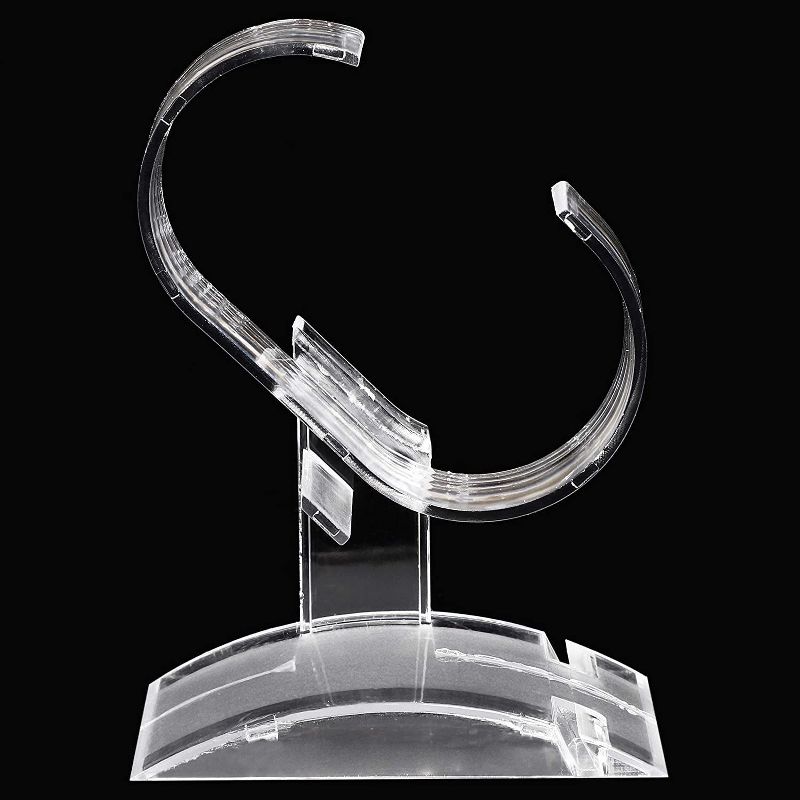 24-Pack Watch Jewelry Bracelet Wrist Display Stands Holder Rack Showcase, Clear Plastic 3.7" Tall