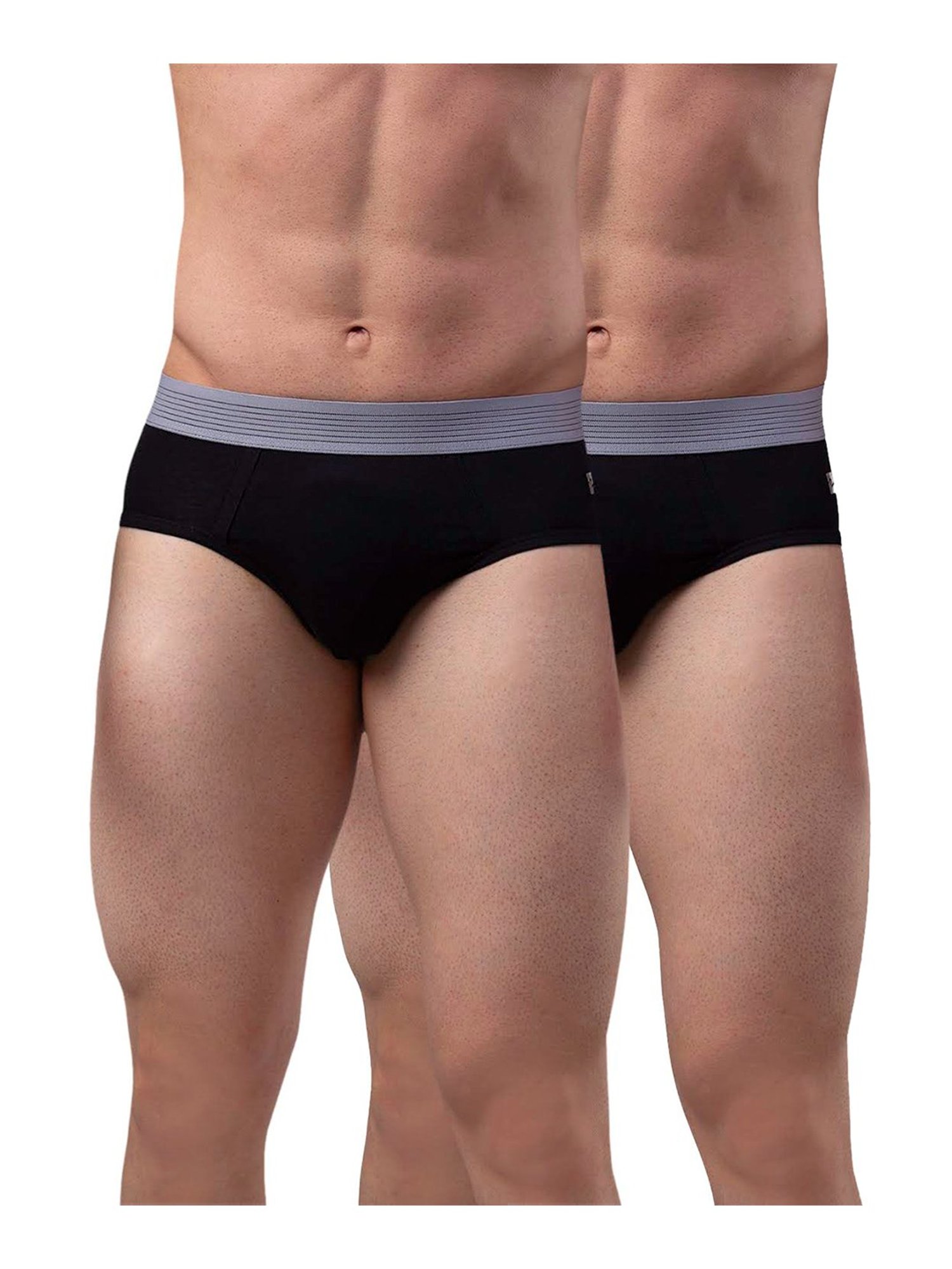 UnderJeans by Spykar Black Briefs - Pack of 2