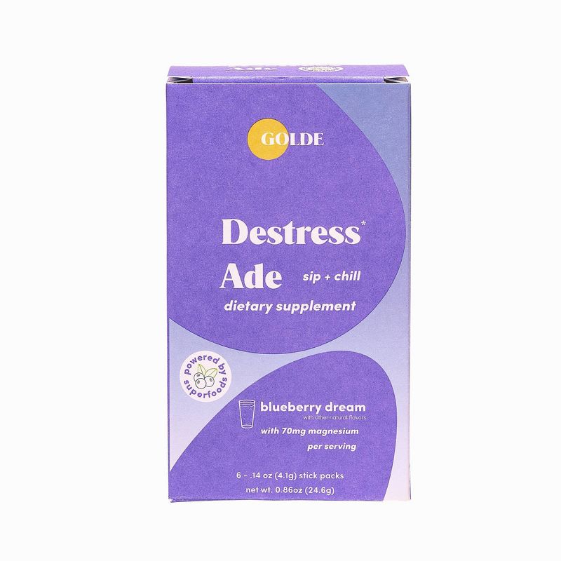 Golde Destress Ade Blueberry Dietary Supplements - 6ct