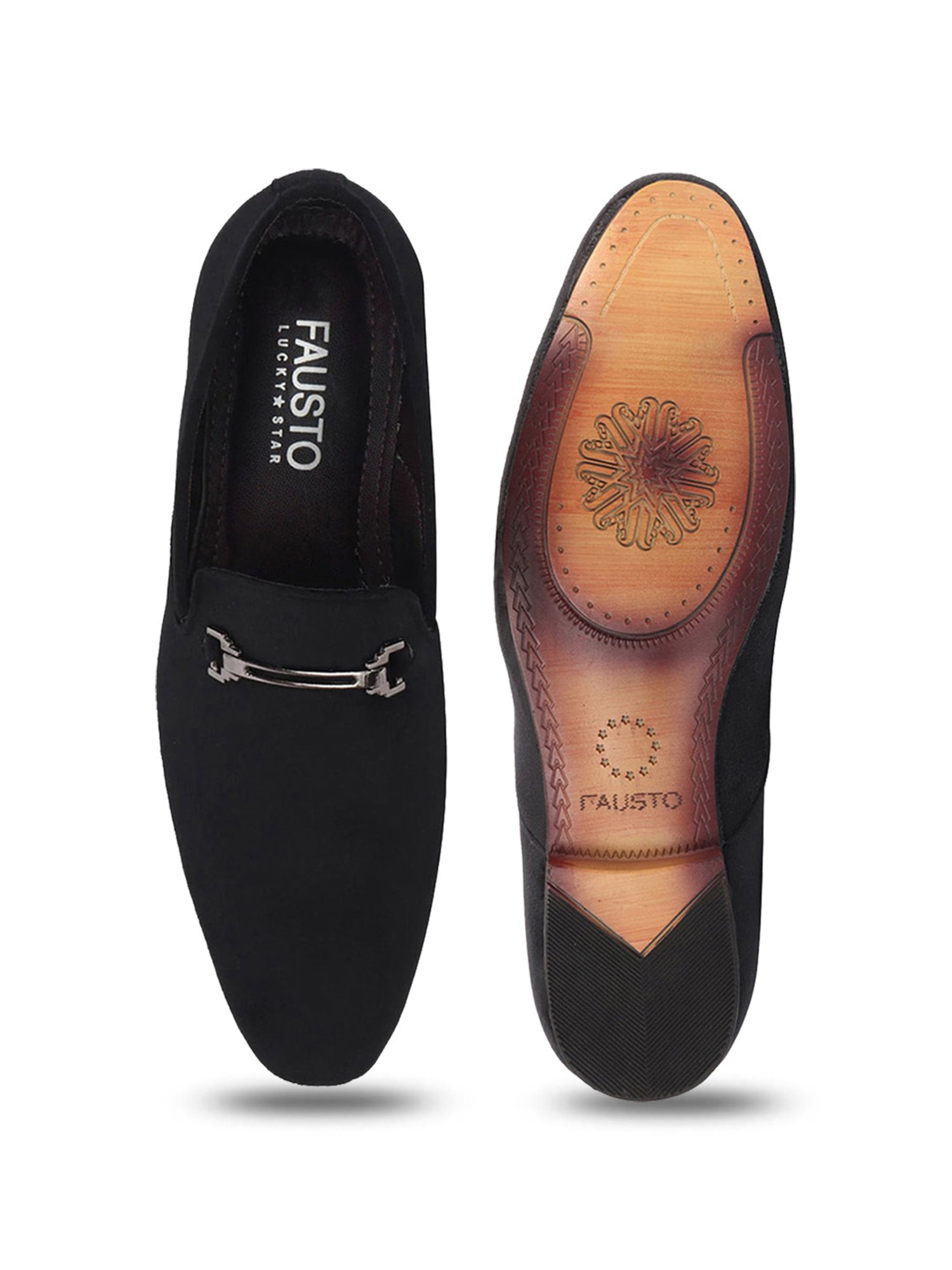 Fausto Men's Black Casual Loafers