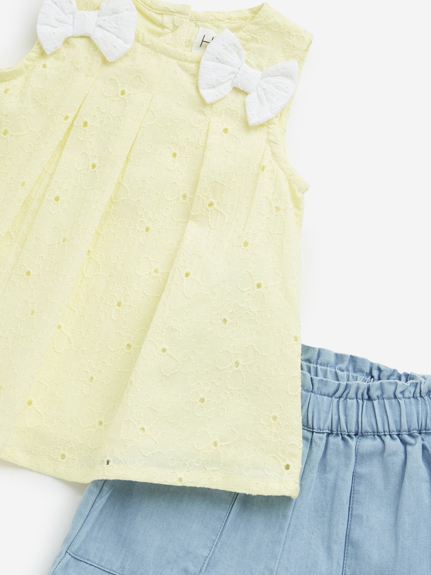 HOP Baby by Westside Lime Tiered Dress with Shorts Set