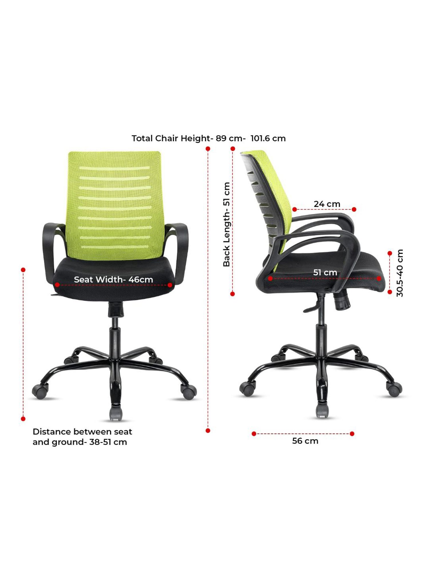 Green Soul Atom Black & Green Foam Ergonomic Office Chair