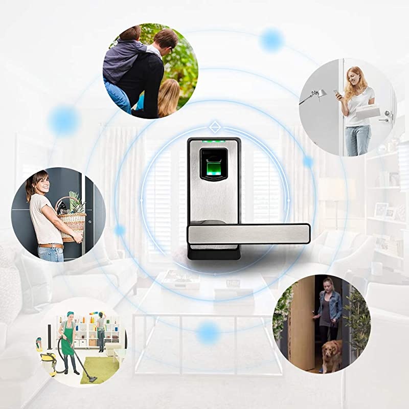 Electronic Smart Lock Biometric Fingerprint Door Lock with Bluetooth Keyless Home Entry with Your Smartphone/Fingerprint Locks for Bedroom (PL10)