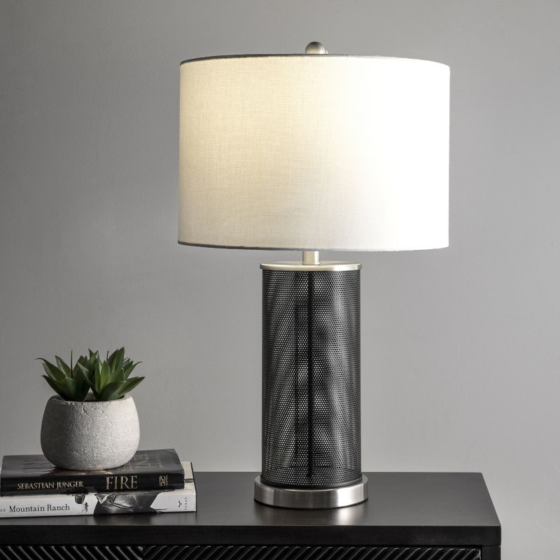 nuLOOM Monroe 24" Iron Table Lamp Lighting - Black 23.5" H x 15" W x 15" D