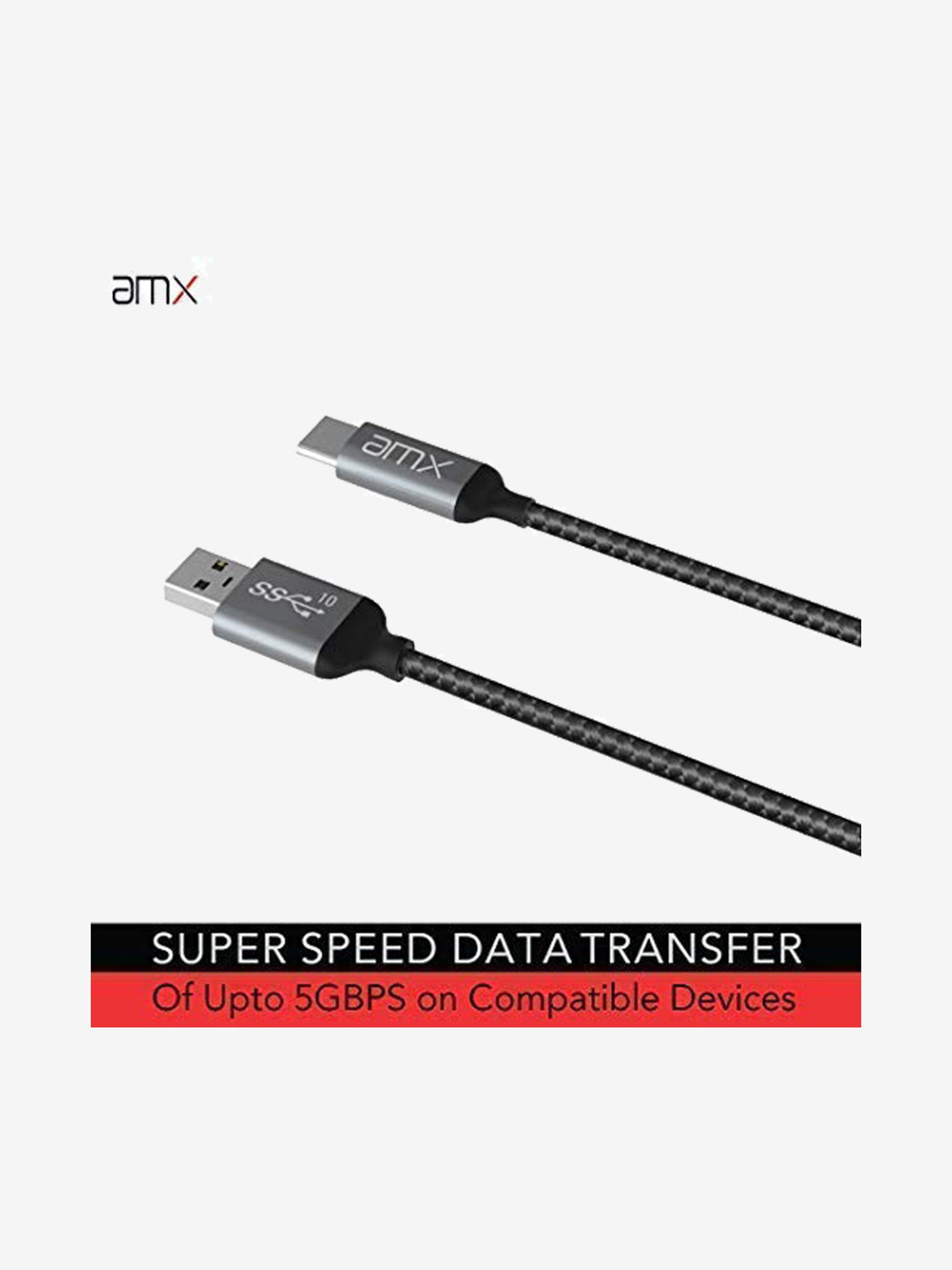 AMX Type-C USB 3.1 Gen 1 to USB-A Cable 2M (Grey)