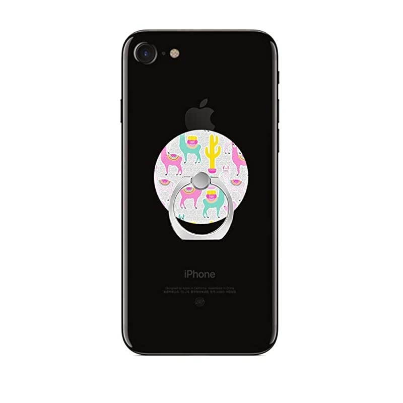 Phone Finger Ring Holder Stand with Car Mount for Smartphone and TabletKickstand 360 Rotation Grip Stand Green Cactus Alpaca