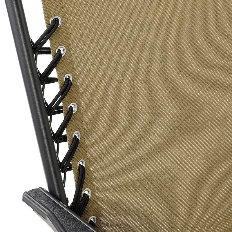 Caravan Canopy Infinity Suspension Steel Frame Folding Chair, Beige (2 Pack)