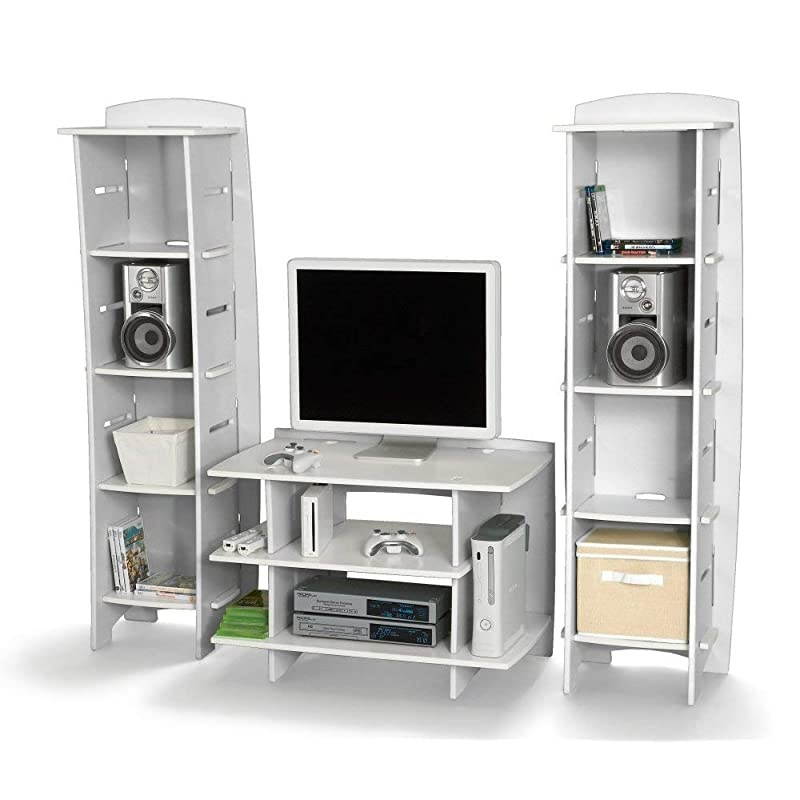 Kids Furniture Frog Series Collection, No Tools Assembly Gaming Center Stand, Lime Green and White