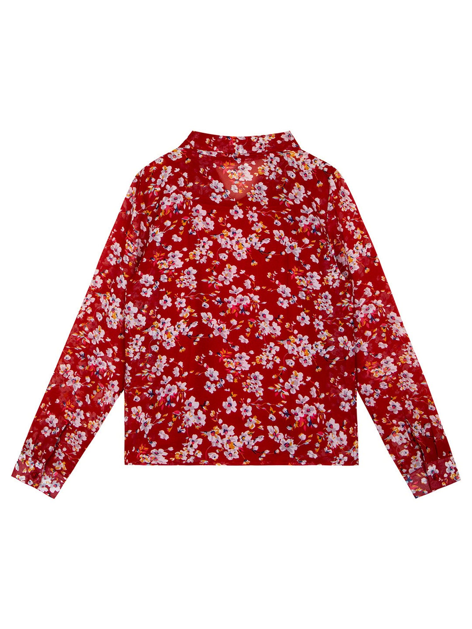 Budding Bees Kids Red Floral Print Full Sleeves Shirt