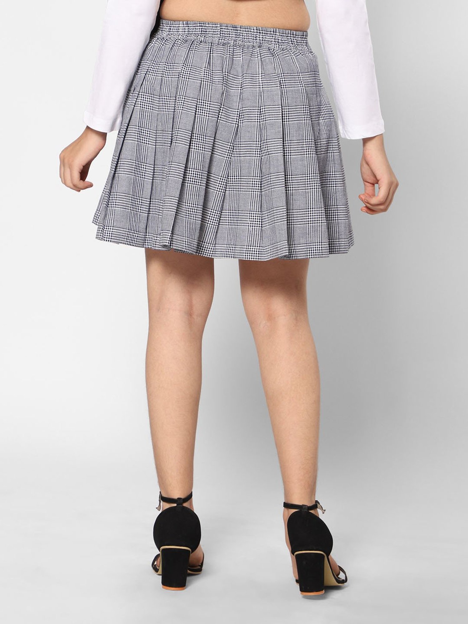 TeenTrums Girls Black & White Checks Skirt
