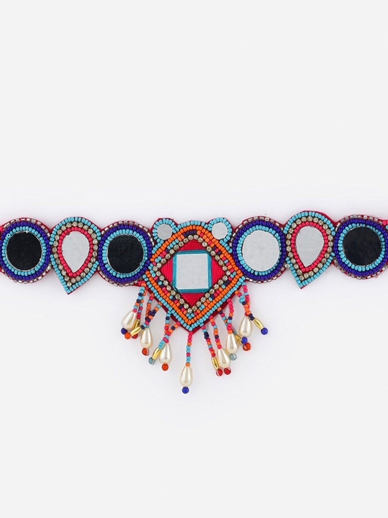 ToniQ Gold-Plated White Baroque Choker Necklace for Women