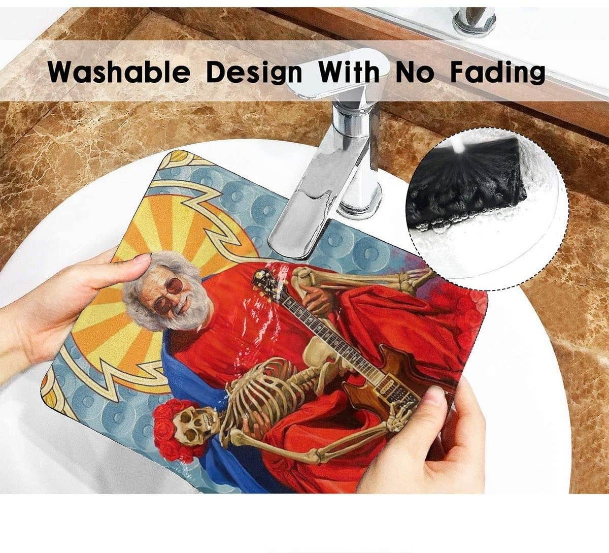 Grate-ful Dead Mouse Pad Dancing Bear Printed Mousepad Colorful Gaming Mouse Pads Non - Slip Rubber Base for Computer Game 7.1x8.7 in/18x22 cm