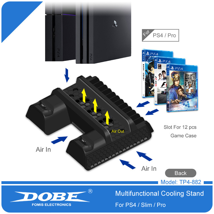 Multi In One Charging Base Bracket Controller Seat Charging Cooling Fan Disc Rack TP4-882 for PS4 SLIM PRO