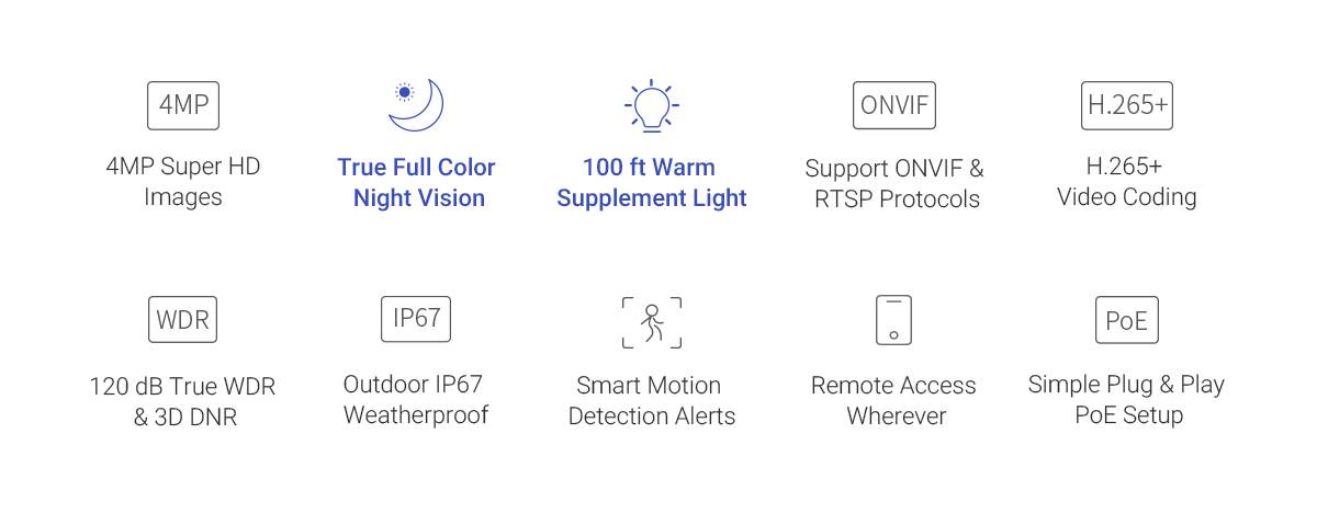 ANNKE 4MP NCK800 ACE True Full Color Night Vision PoE Security Camera System - No Hdd