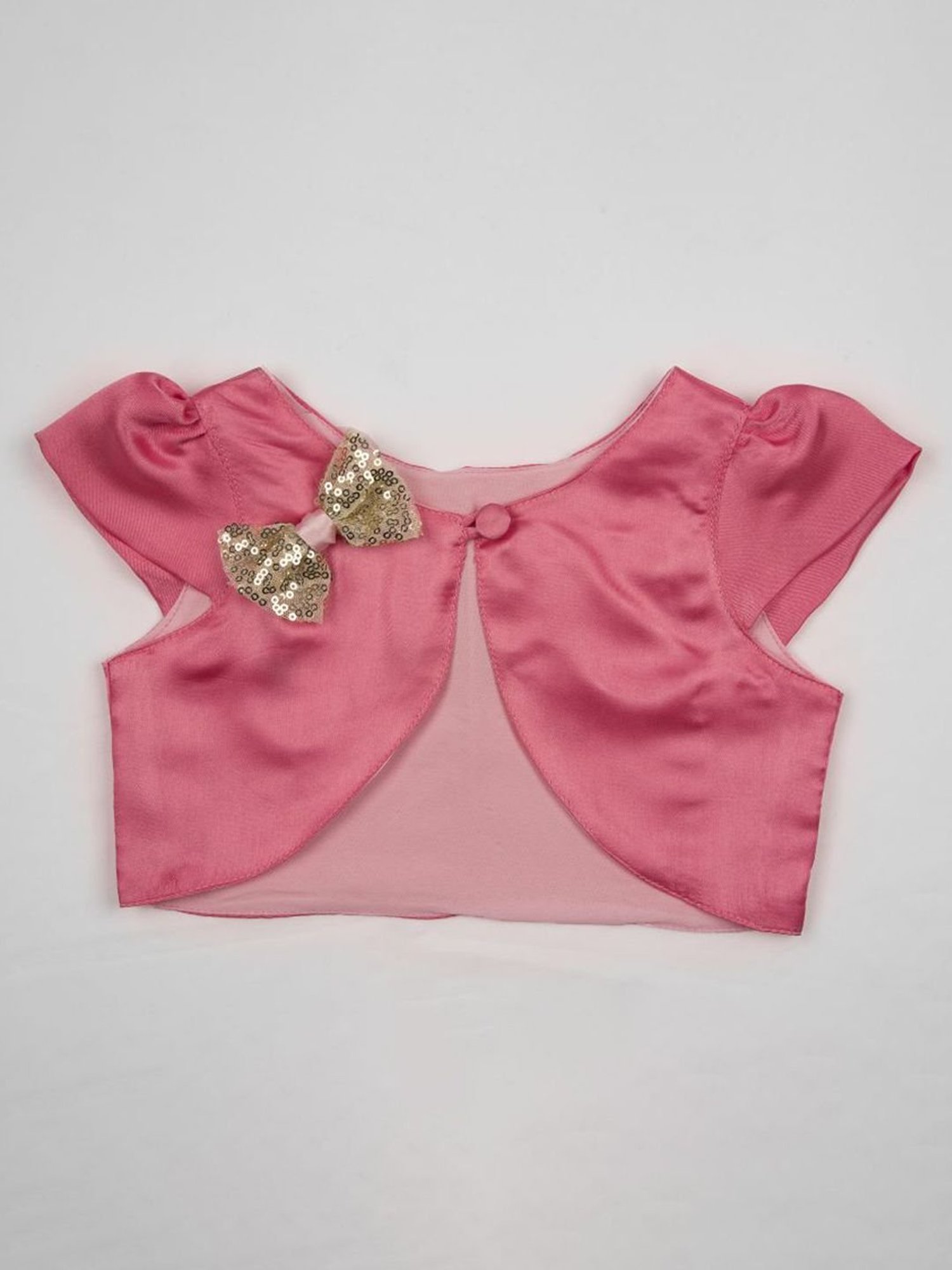Many Frocks Kids Pink Embellished Shrug