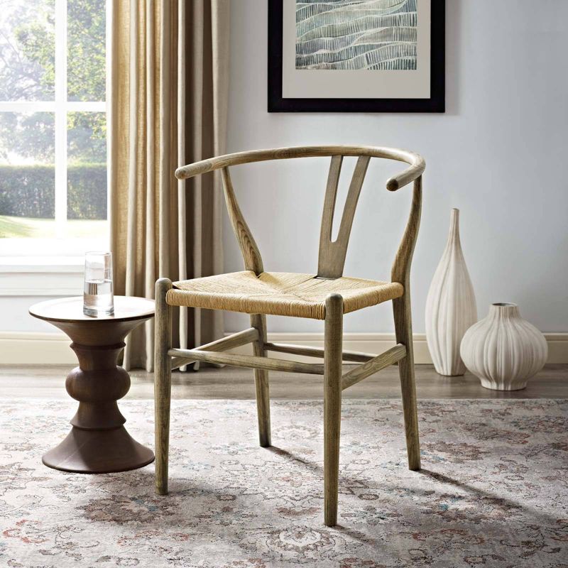 Amish Dining Wood Side Chair Brown - Modway