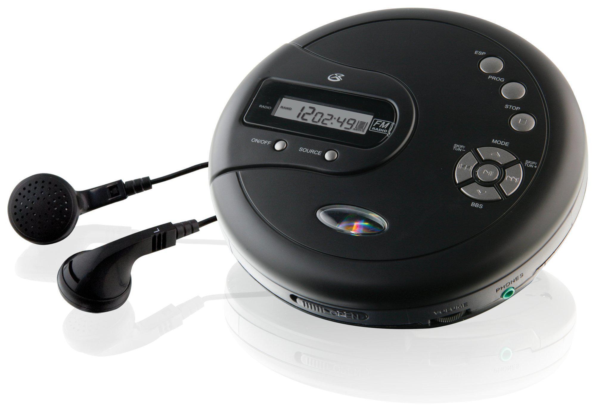 GPX PC332B Portable CD Player with Anti_Skip Protection, FM Radio and Stereo Earbuds _ Black _Discontinued by Manufacturer_