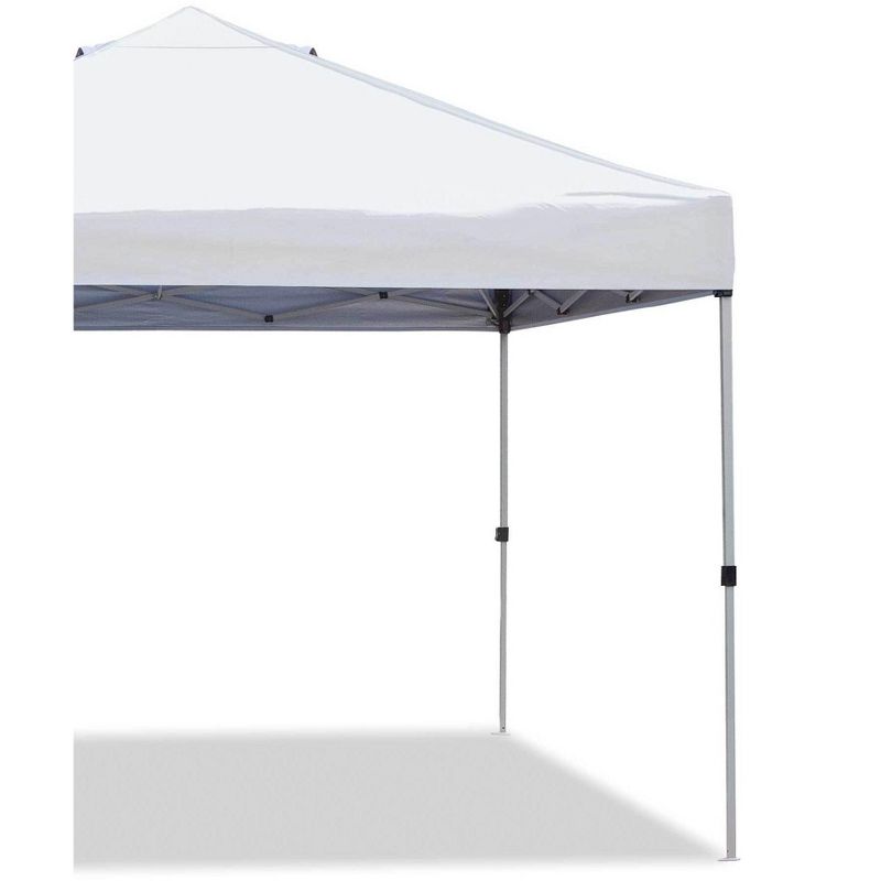 Z-Shade 10 x 10 Foot Peak Straight Leg Portable Instant Shade Tent Outdoor Canopy with Reliable Stakes, Steel Frame, and Carrying Bag, White