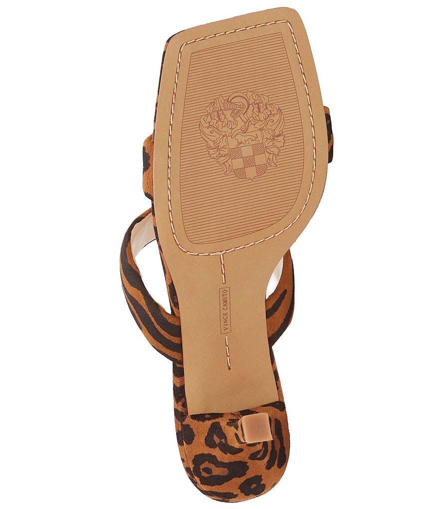 Vince Camuto Aslee Animal Print Leather Square Toe Dress Mules