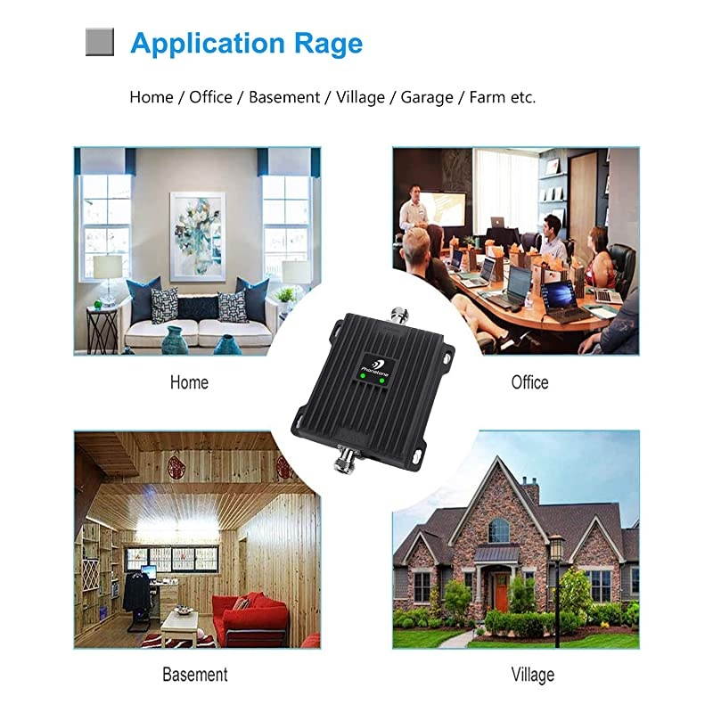 Phone Signal Booster for Home and Office Use - Band 2/5 ular Repeater Kit Boosts Verizon, AT&T, T-Mobile GSM 3G Voice, Call and Text Up to 4,500 Sq Ft. Support Multi Devices. (850/1900MHz)