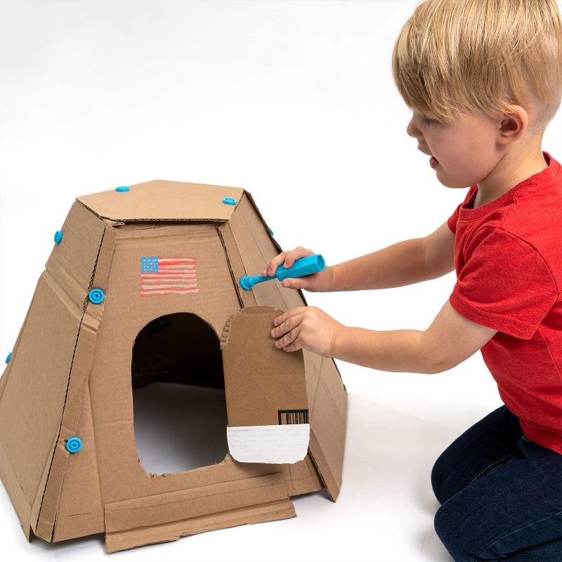 JumpOff Jo Cardboard Construction Kit 36 Cardboard Screws, 1 Screwdriver, 1 Cardboard Saw - for STEM, Engineering, Arts, and More, Ages 6+