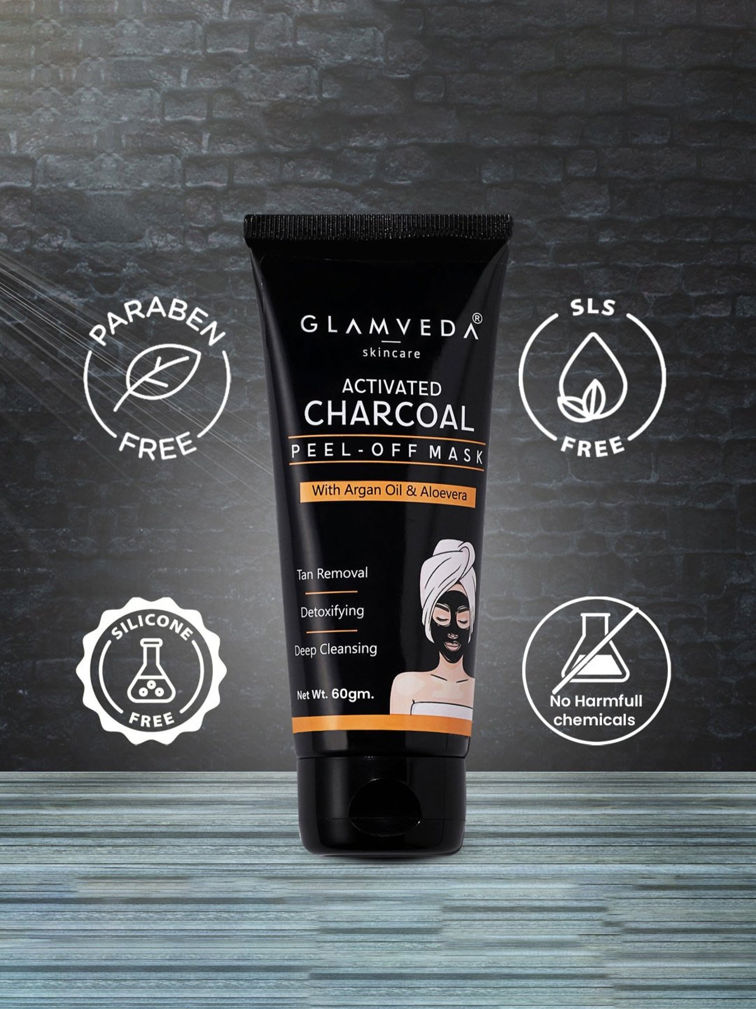 Glamveda Activated Charcoal Peel Off Mask - 60 gm