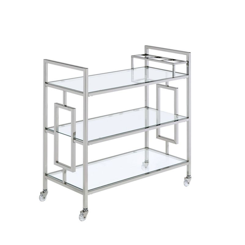 Harper Serving Bar Cart Chrome - Picket House Furnishings
