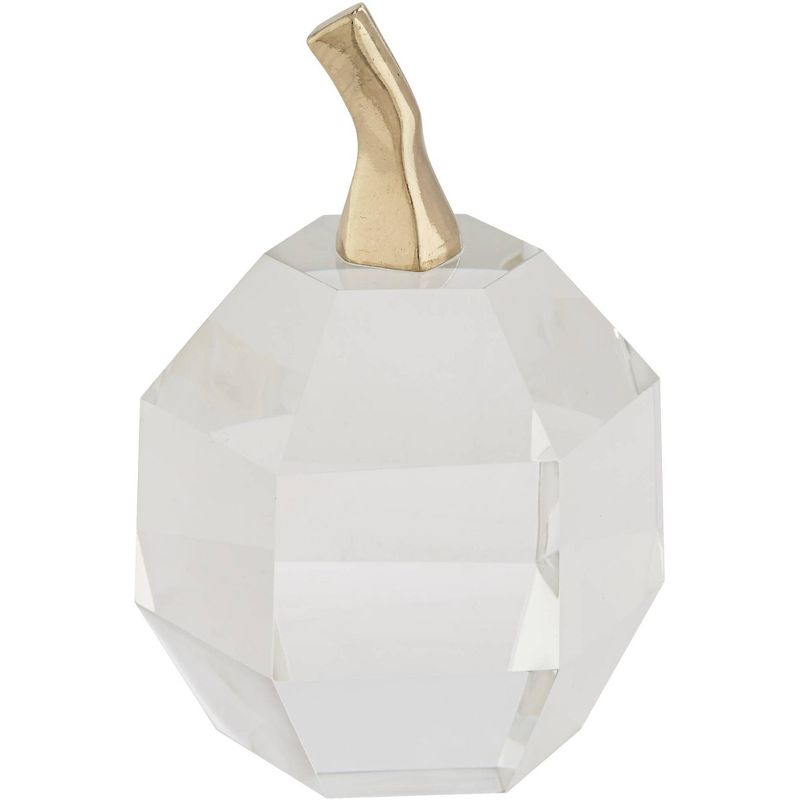 Studio 55D Rikker 5 1/2"H Transparent Glass Apple Figurine w/ Gold Top