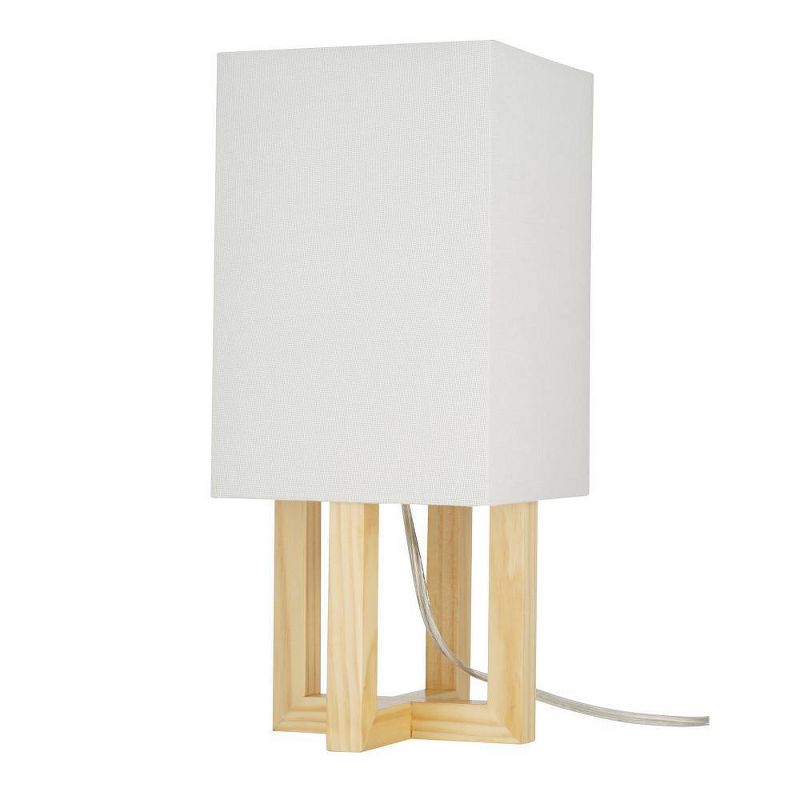 15" Square MDF Table Lamp (Includes LED Light Bulb) Natural - Cresswell Lighting