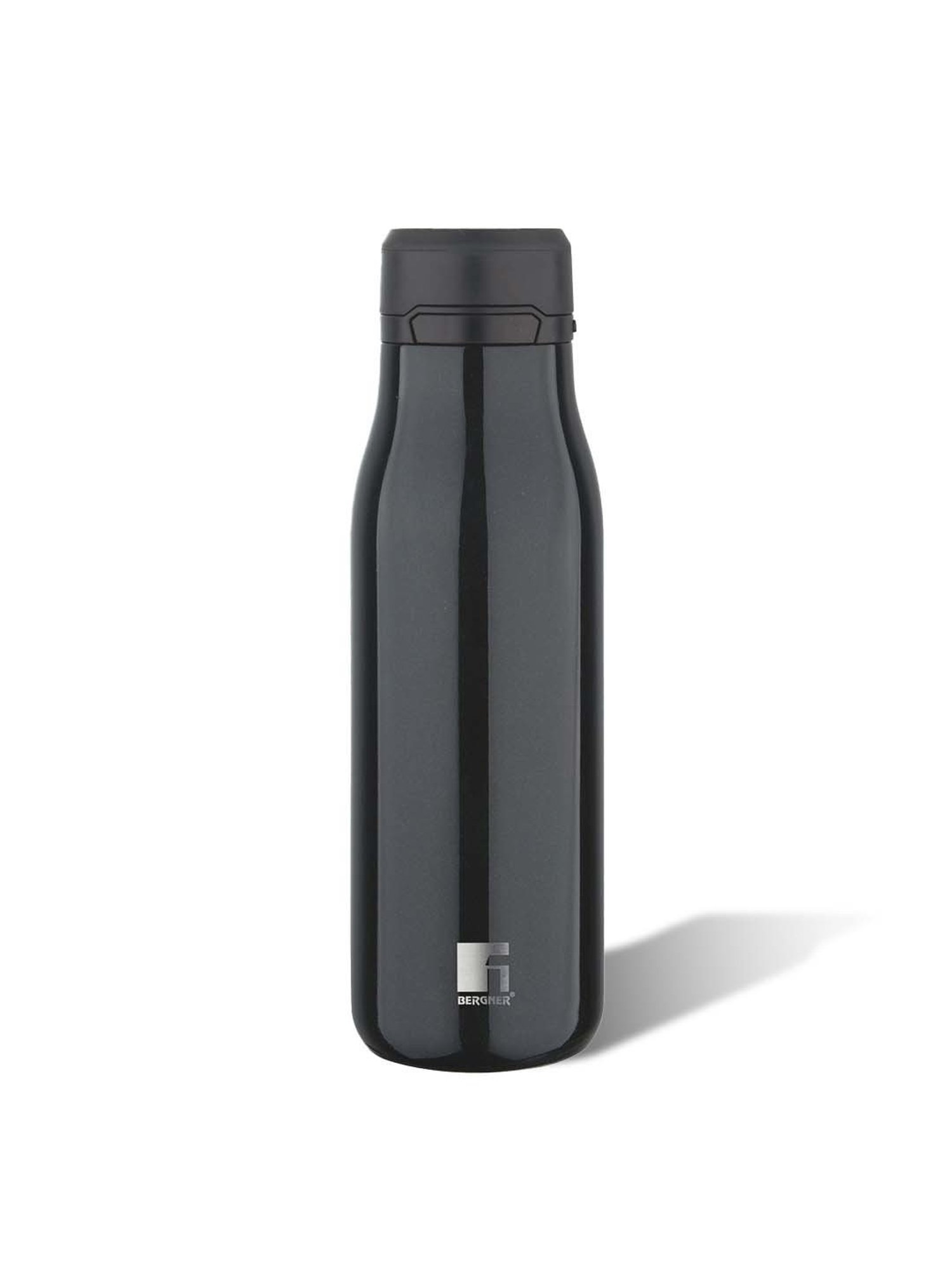 Bergner Walking Black Stainless Steel Thermosteel Hot and Cold Bottle (0.72 L)