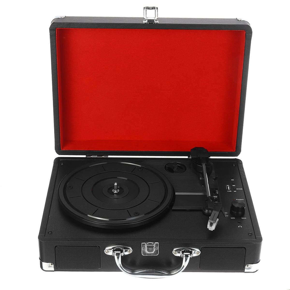 Phonograph Turntables Vinyl Record Player USB Bluetooth Stereo Speaker Record Player-UK Plug