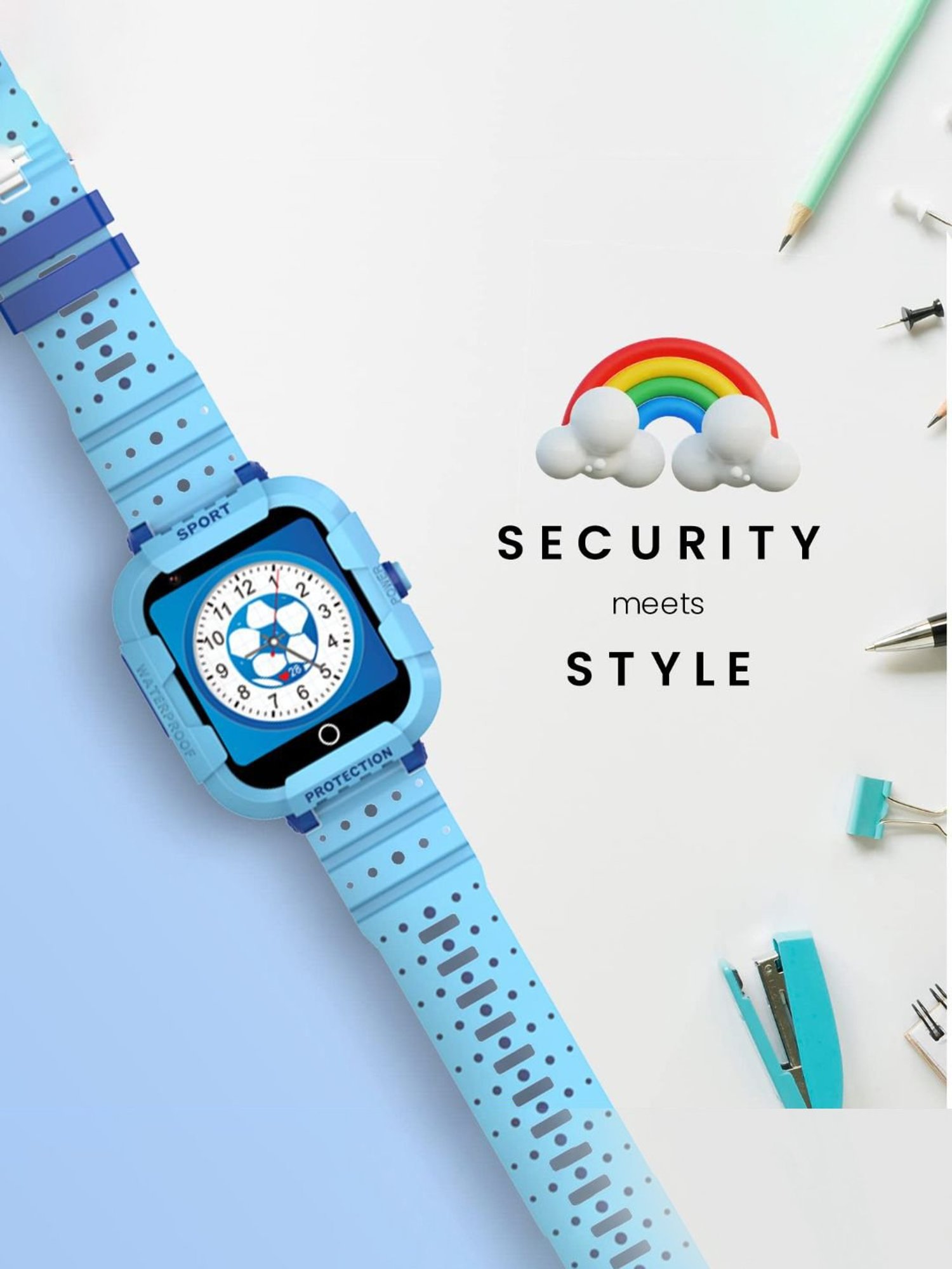 Turet Gator 2.0 Kids GPS Tracker, LTE Smartwatch for Kids with Voice & Video Call (Blue)