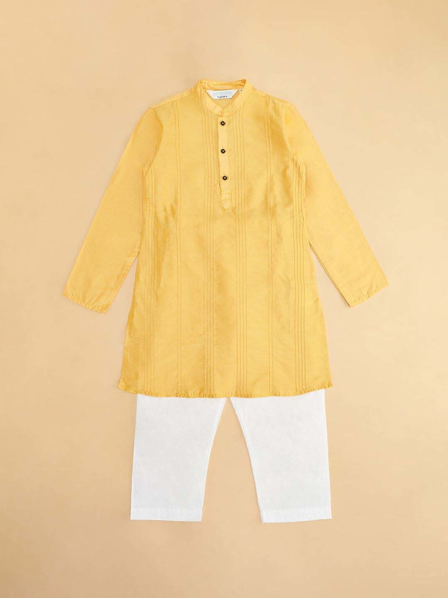 VASTRAMAY Kids Pink & White Floral Print Kurta Set