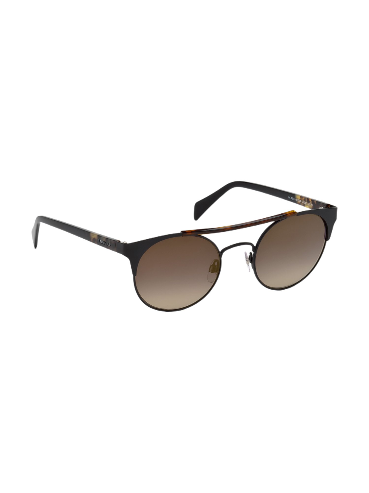 Diesel Brown Round Unisex Sunglasses