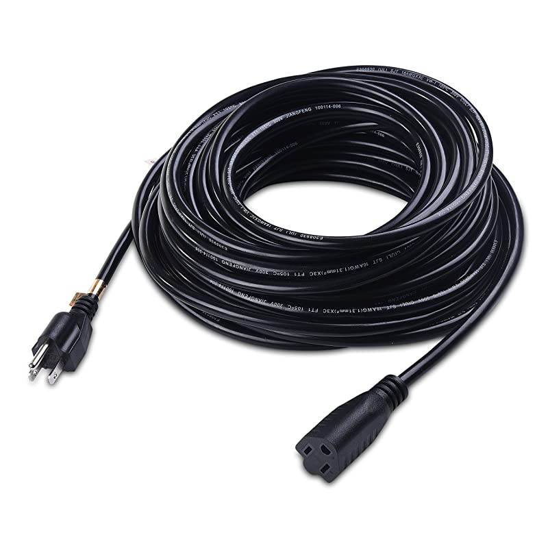 16 AWG Heavy Duty 3 Prong AC Power Extension Cord Power Extension in 50 Feet NEMA 515P to NEMA 515R