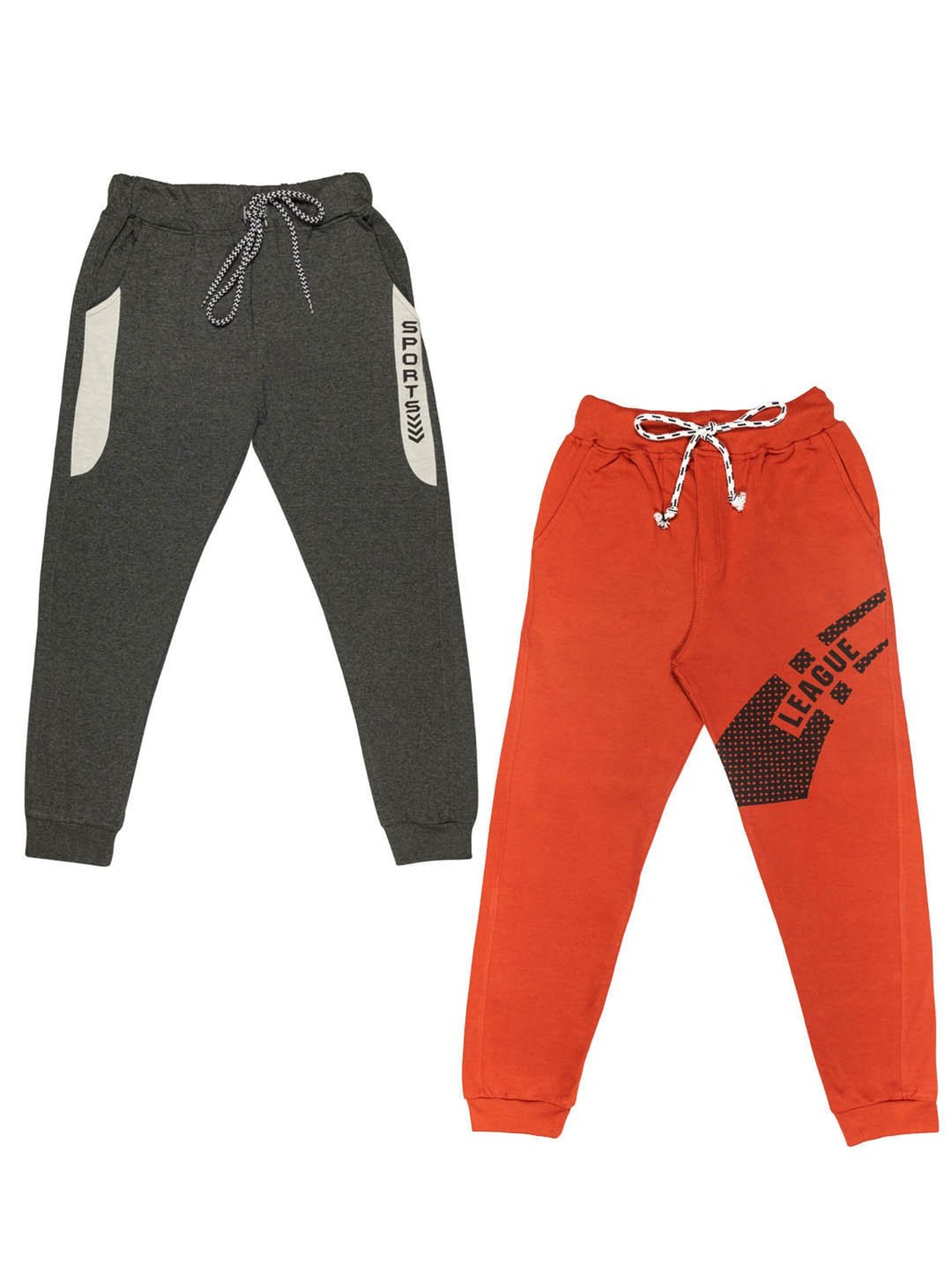 Todd N Teen Kids Black & Rust Graphic Print Joggers (Pack Of 2)