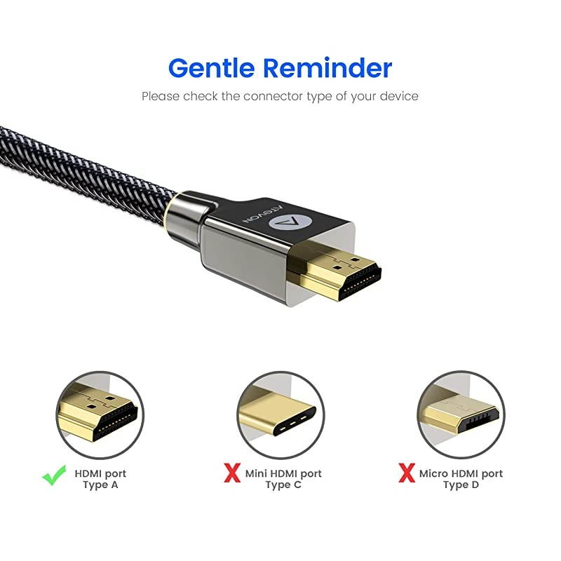 4K HDMI Cable, 15 ft,  18 Gbps], High Speed Gaming HDMI HDR Cable, 5K@30Hz, 4K@60Hz, 2K@165Hz, 1080P@240Hz, HDCP 2.2, 3D, ARC HDMI for UHD TV, Blu-ray, PS4/3, Projector, Monitor