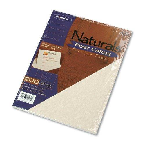 Geographics Parchment Postcards 65lb. 4-1/4"x5-1/2" 200/PK Natural 45172