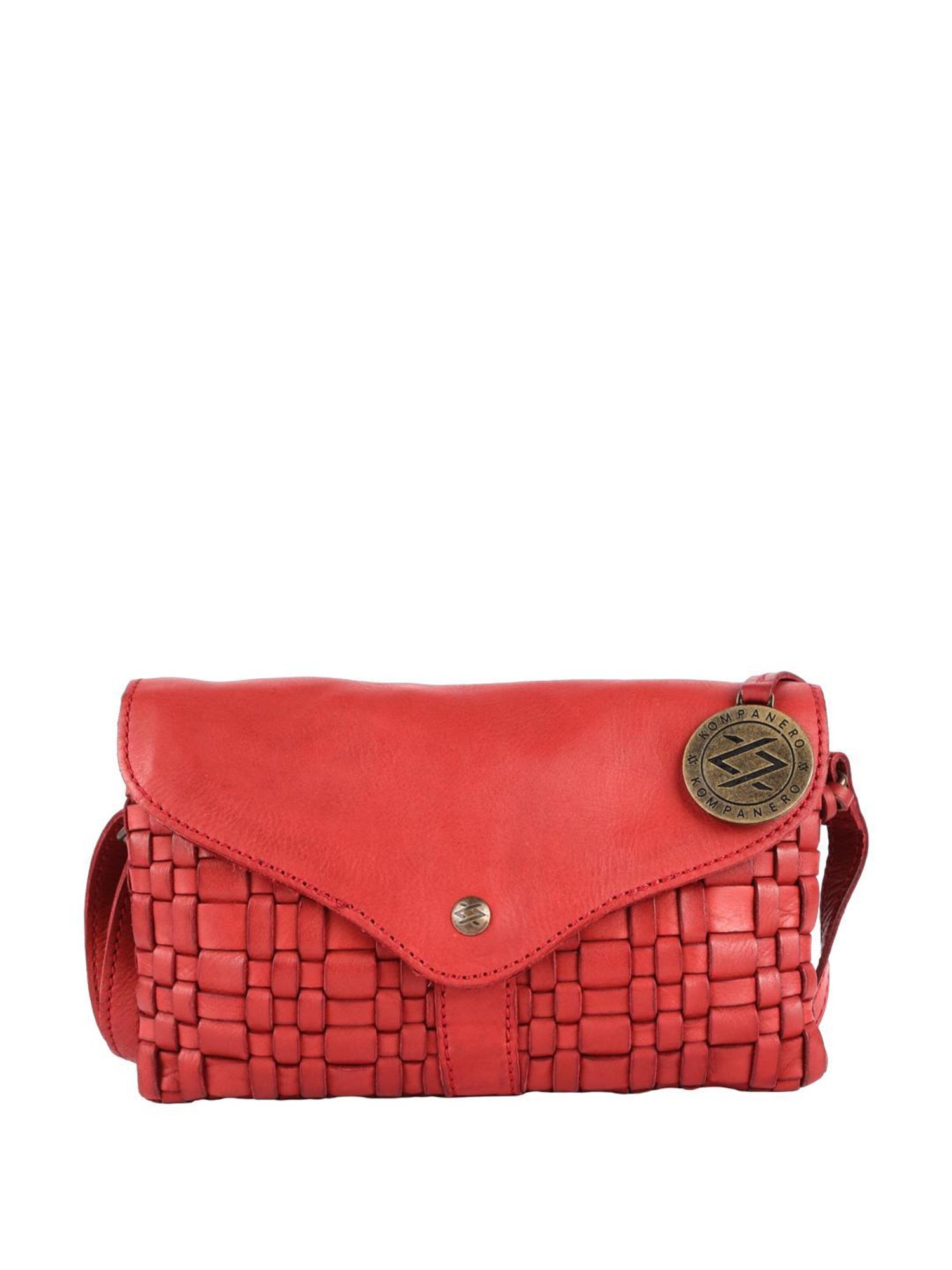 KOMPANERO Mia Red Textured Sling Handbag