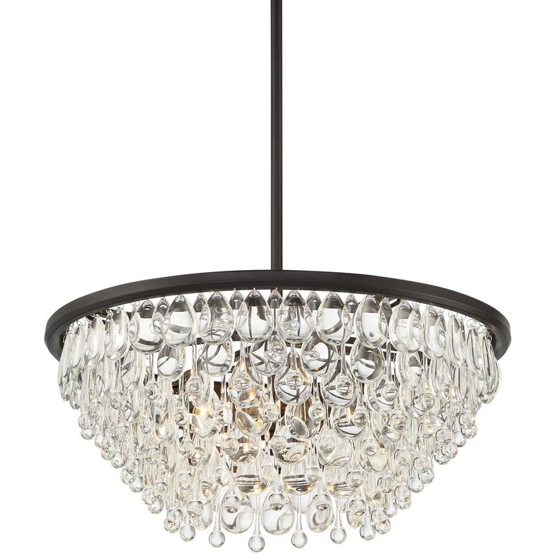 Vienna Full Spectrum Lorraine 22" Wide Bronze and Crystal Pendant Light