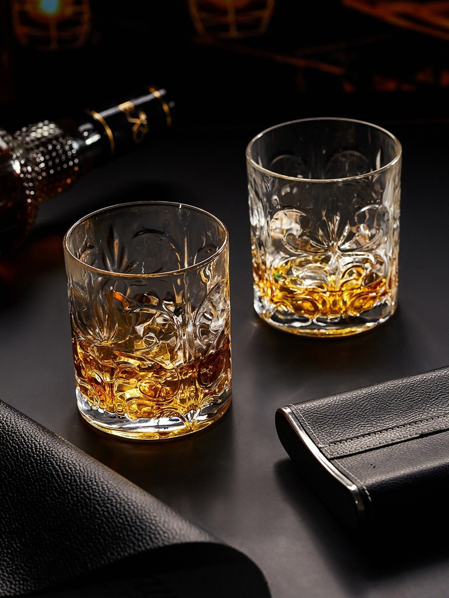 Trovea's Tattoo Dof Tumbler Transparent Glass Whisky Glass - Set of 6
