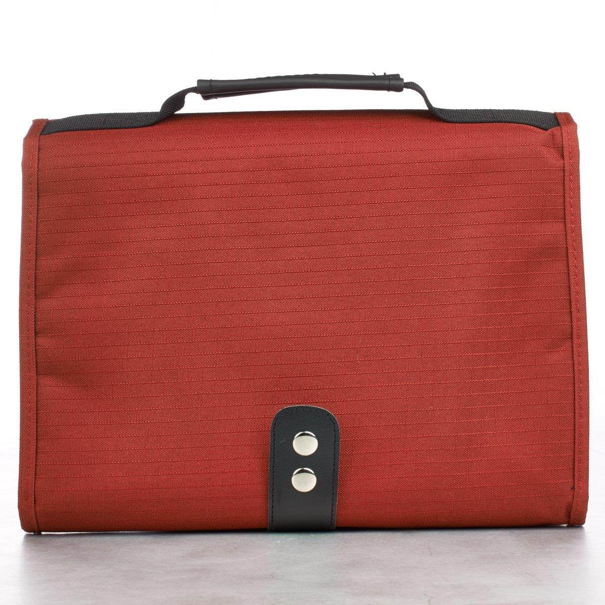 Three-Fold Textured Poly-Canvas Bible Organizer (Large, Maroon)