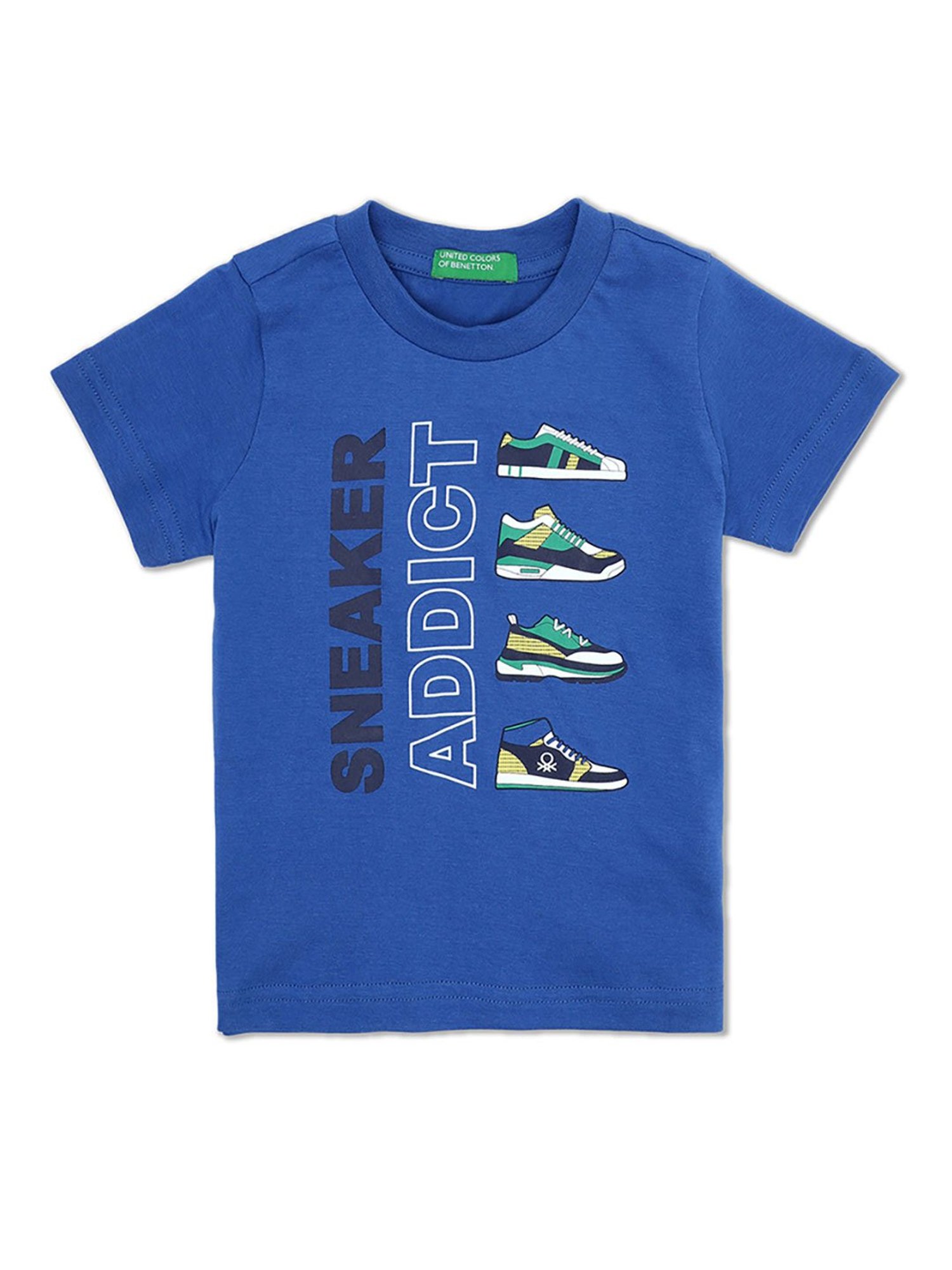 MINIKLUB Boys Blue Printed Full Sleeves T-Shirt