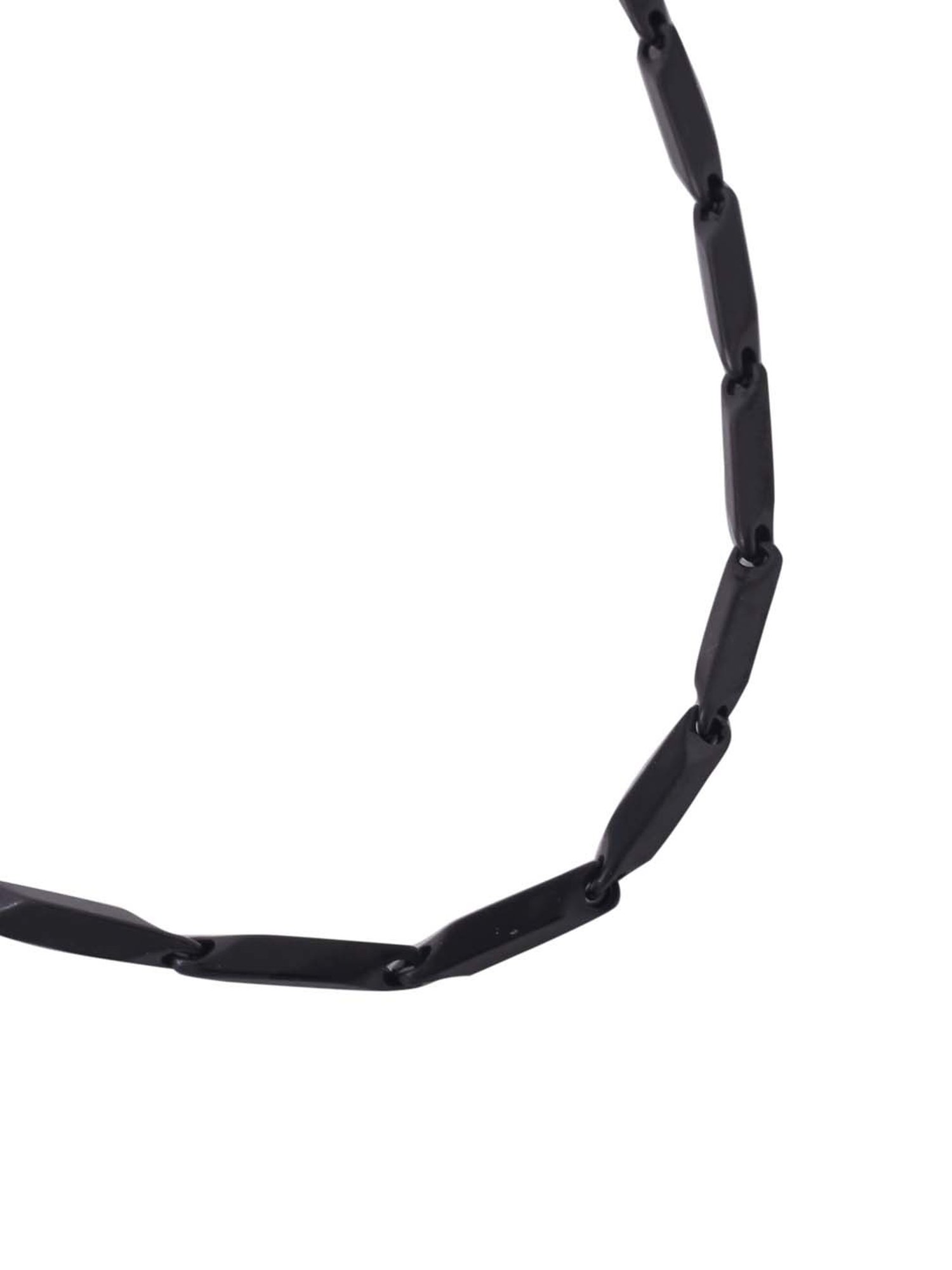 NVR Black -Toned Stainless Steel Rhodium Plated Chain for Men
