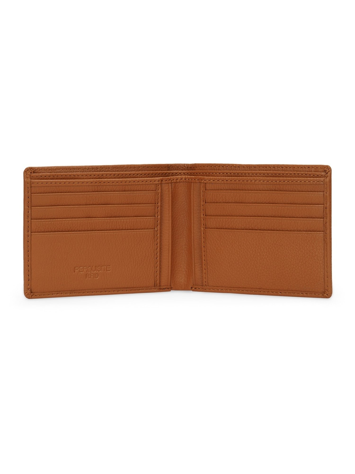 PERQUISITE Brown Casual Leather Bi-Fold Wallet for men