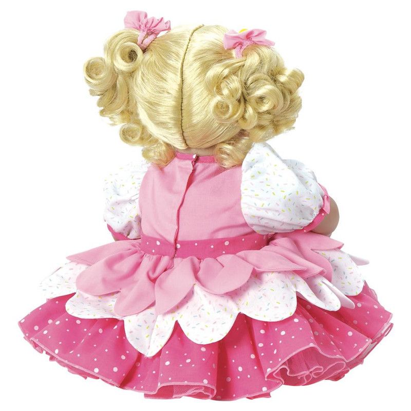 Adora Toddler Doll Ice Cream Party with layered petal party dress and pom pom hair accessories